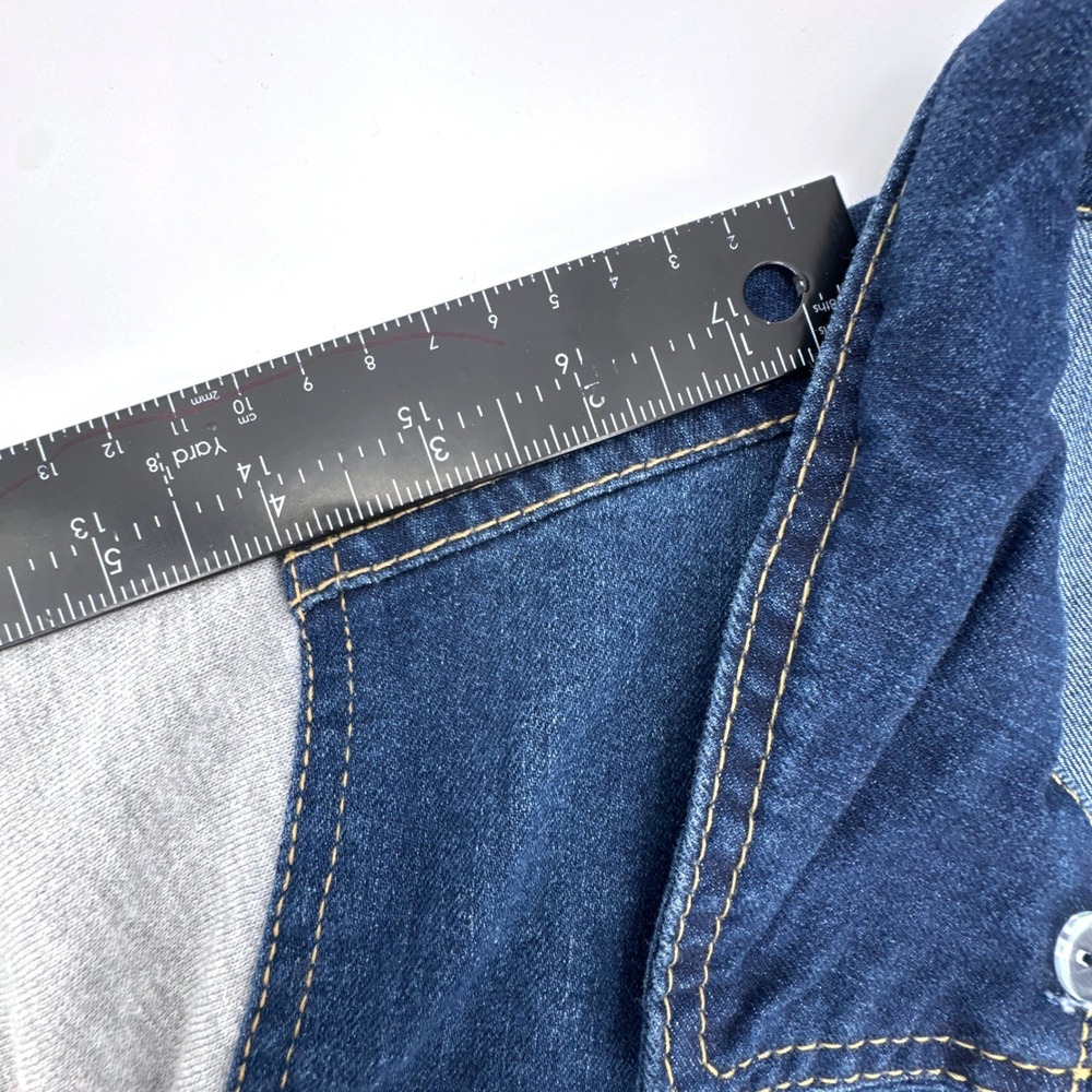 BBJ Los Angeles Jacket Womens M Gray Denim Trucker Button Front Stretch Casual - Picture 8 of 11
